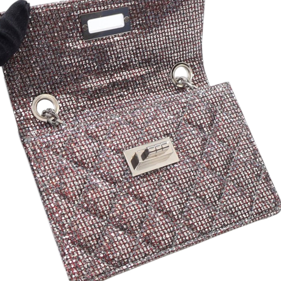 Chanel Mini Glitter Toile Reissue 2.55 Flap Rouge