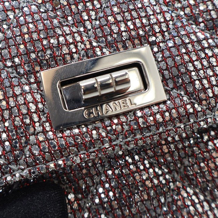 Chanel Mini Glitter Toile Reissue 2.55 Flap Rouge