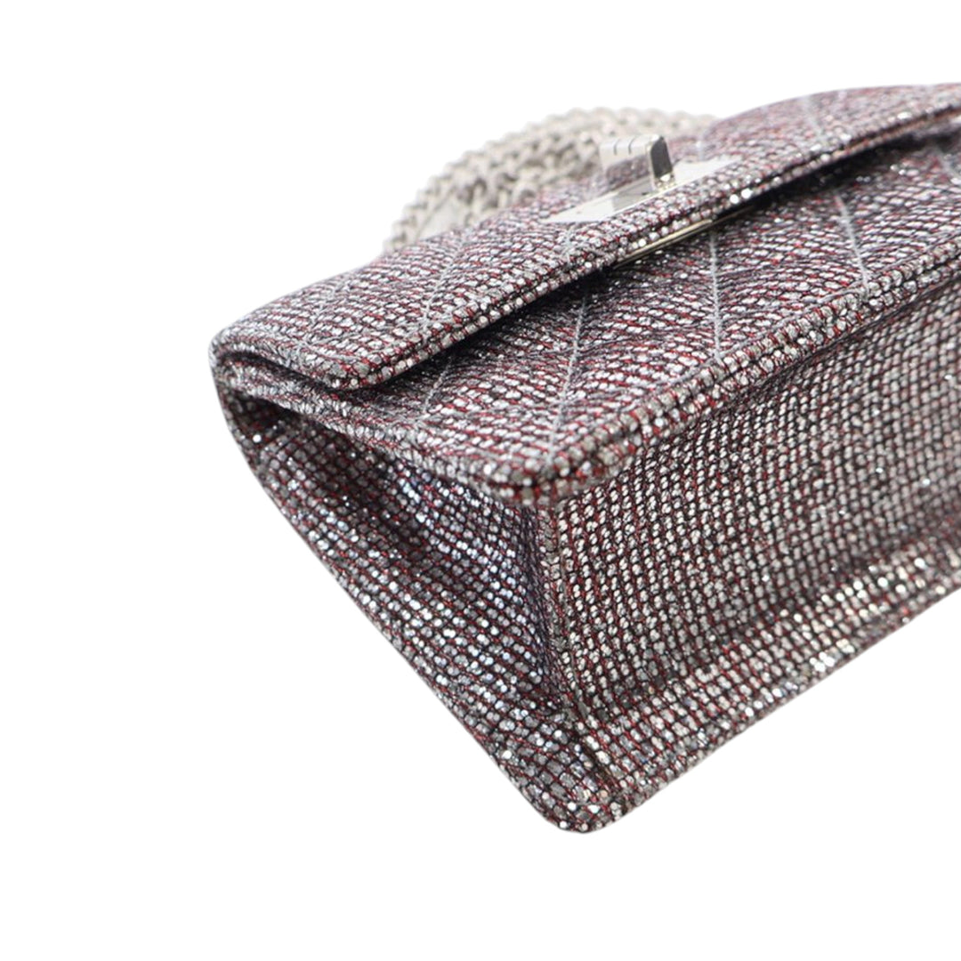 Chanel Mini Glitter Toile Reissue 2.55 Flap Rouge