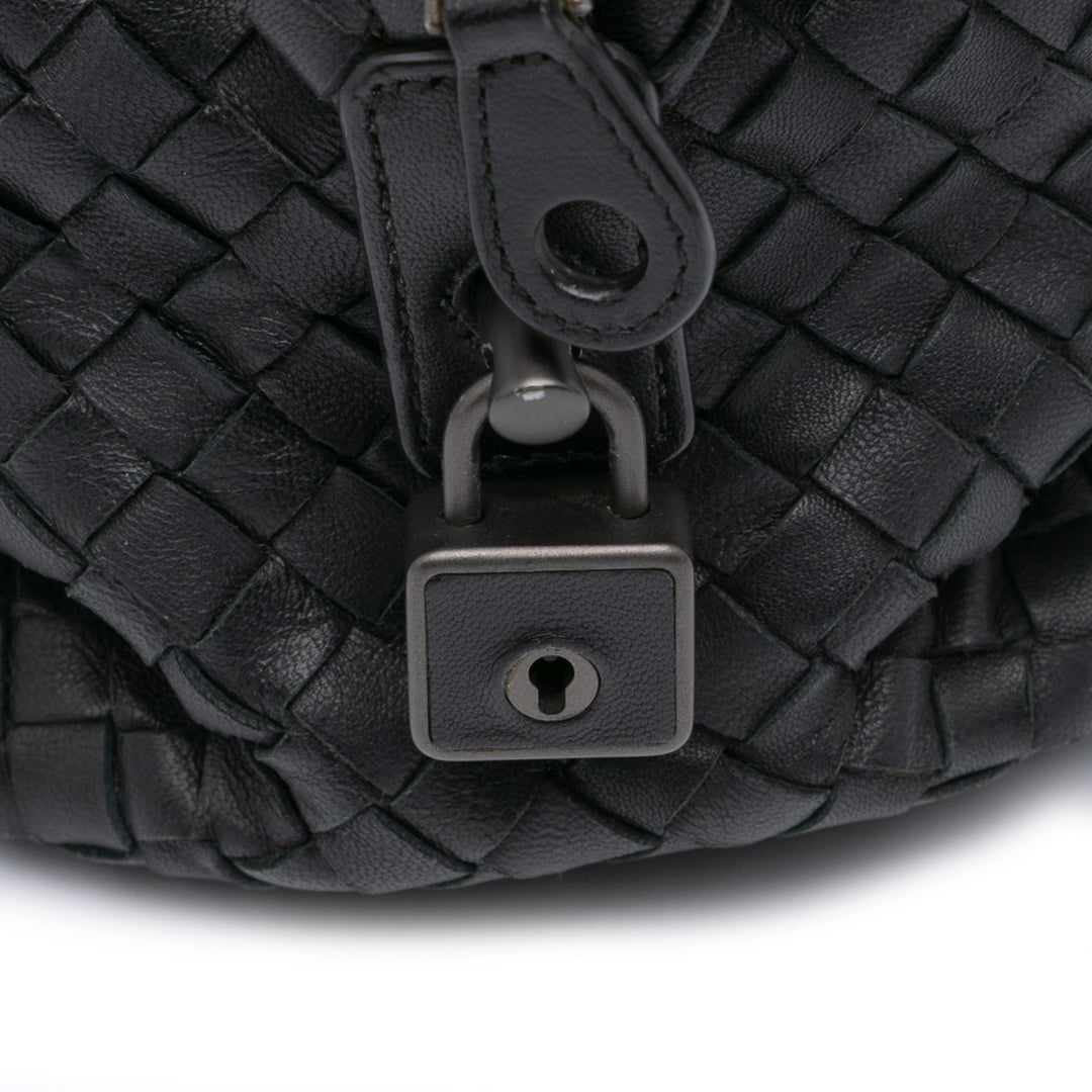 Nappa Intrecciato Montaigne Shoulder Bag Black - Gaby Paris