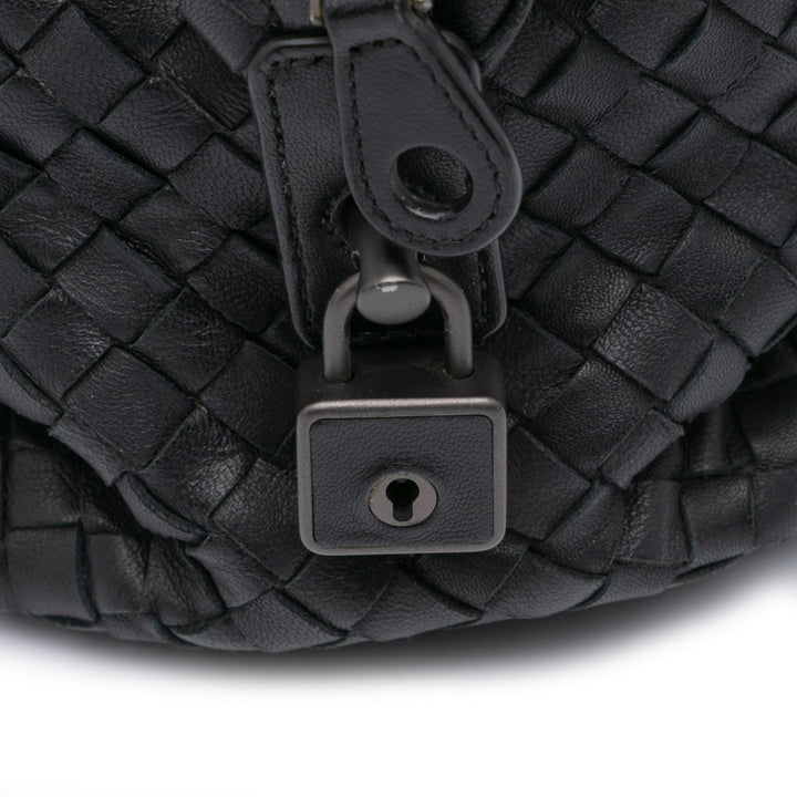 Nappa Intrecciato Montaigne Shoulder Bag Black - Gaby Paris