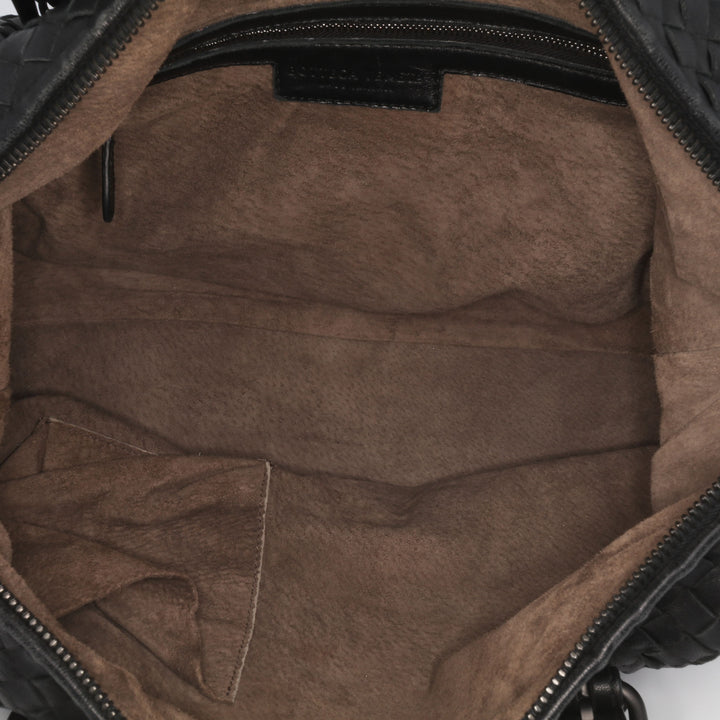 Nappa Intrecciato Montaigne Shoulder Bag Black - Gaby Paris