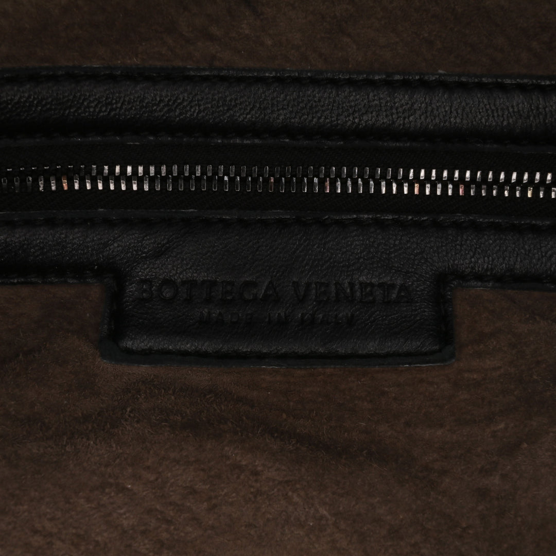 Nappa Intrecciato Montaigne Shoulder Bag Black - Gaby Paris