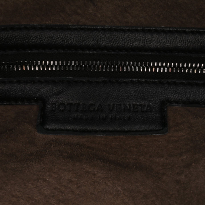 Nappa Intrecciato Montaigne Shoulder Bag Black - Gaby Paris