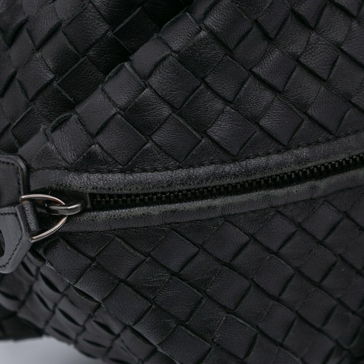 Nappa Intrecciato Montaigne Shoulder Bag Black - Gaby Paris