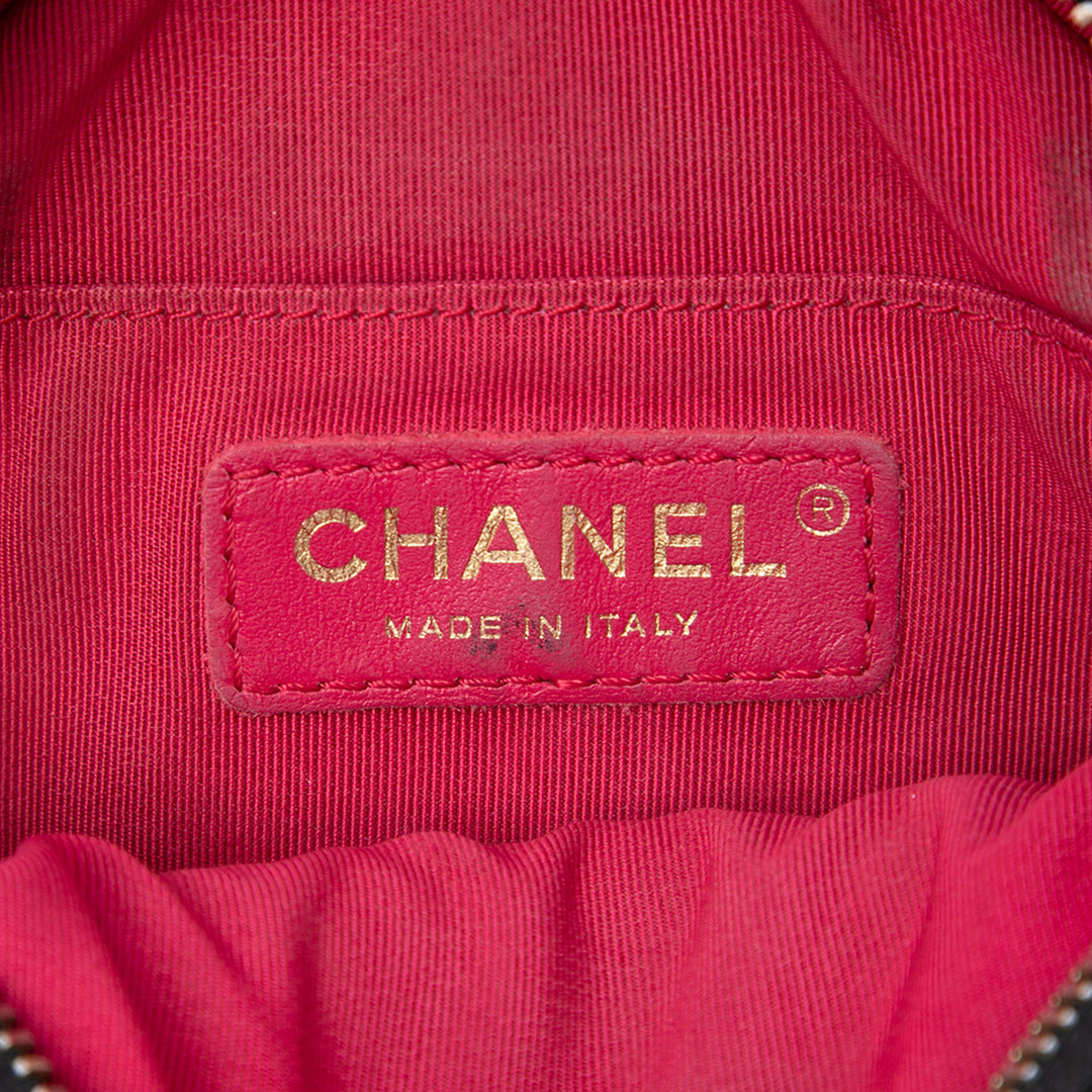 Chanel CC Matelassé Glacé Rond Sac Cuir d'agneau Noir – vue 5 – GABY PARIS