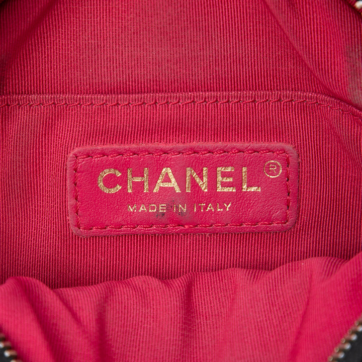 Chanel CC Matelassé Glacé Rond Sac Cuir d'agneau Noir – vue 5 – GABY PARIS