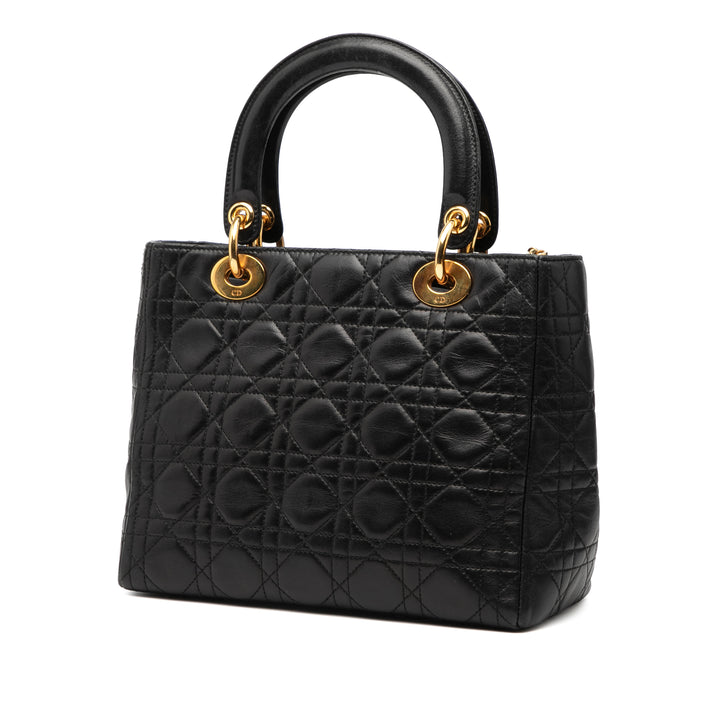 Dior Medium Cuir d’agneau Cannage Lady Dior