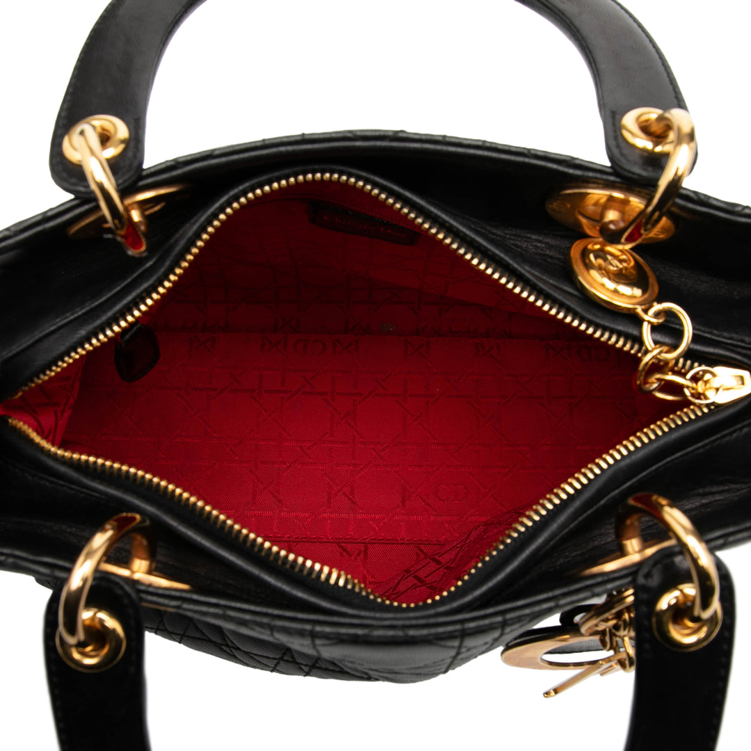 Dior Medium Cuir d’agneau Cannage Lady Dior