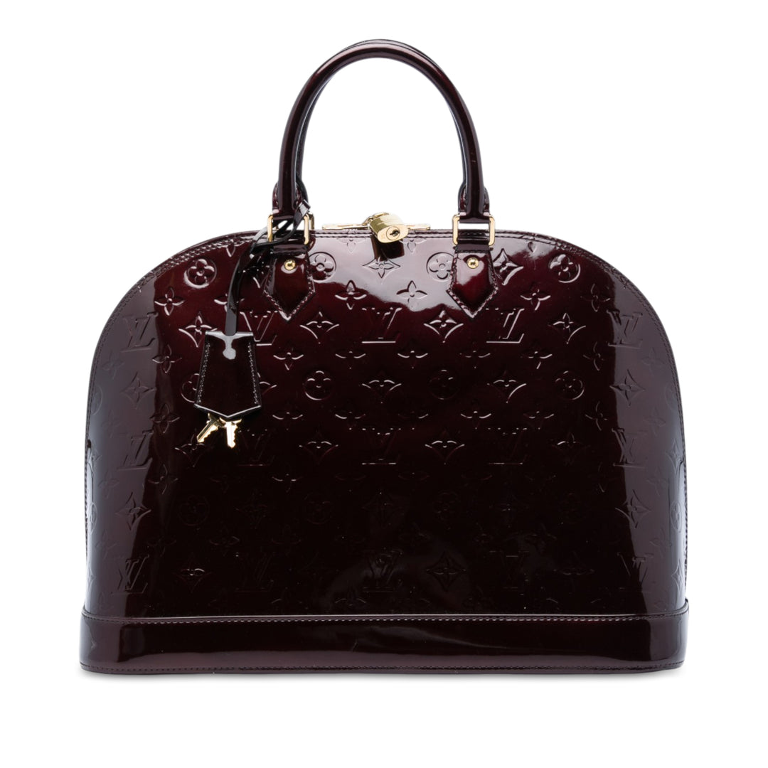 Louis Vuitton Sac à main Alma Monogram GM Cuir verni Violet – vue principale – GABY PARIS