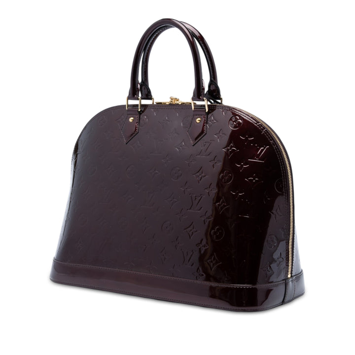 Louis Vuitton Sac à main Alma Monogram GM Cuir verni Violet – vue 2 – GABY PARIS