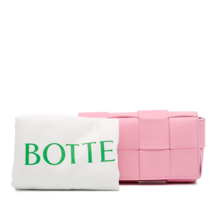 Bottega Veneta Mini Nappa Intrecciato Cassette Belt Bag Pink - GABY PARIS