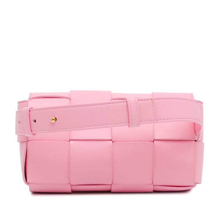 Bottega Veneta Mini Nappa Intrecciato Cassette Belt Bag Pink - GABY PARIS