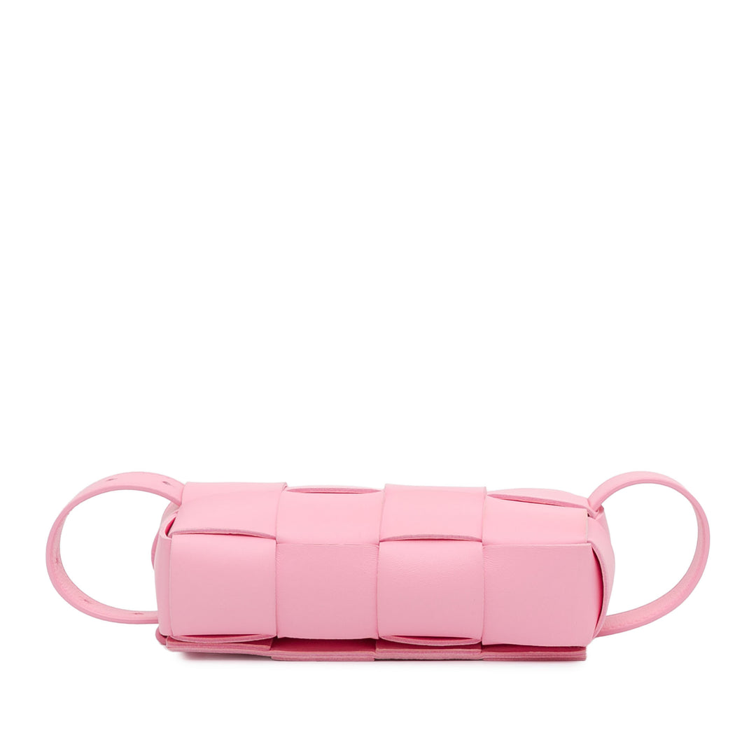 Bottega Veneta Mini Nappa Intrecciato Cassette Belt Bag Pink - GABY PARIS