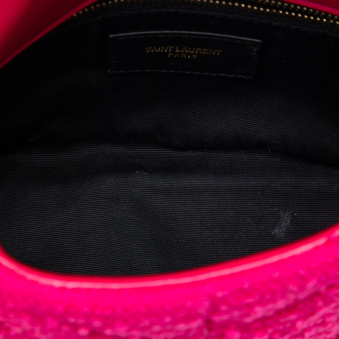 Saint Laurent Toy Matelasse Boucle Tweed Monogram LouLou Puffer Sac porté croisé
