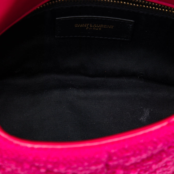 Saint Laurent Toy Matelasse Boucle Tweed Monogram LouLou Puffer Sac porté croisé