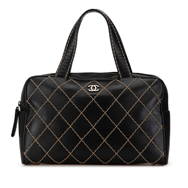 CC Wild Stitch Lambskin Handbag Black - Gaby Paris