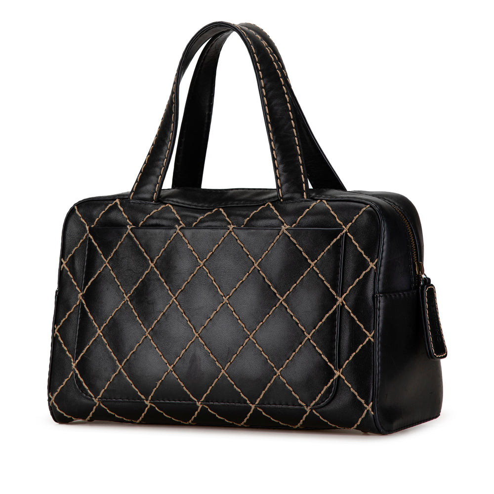 CC Wild Stitch Lambskin Handbag Black - Gaby Paris