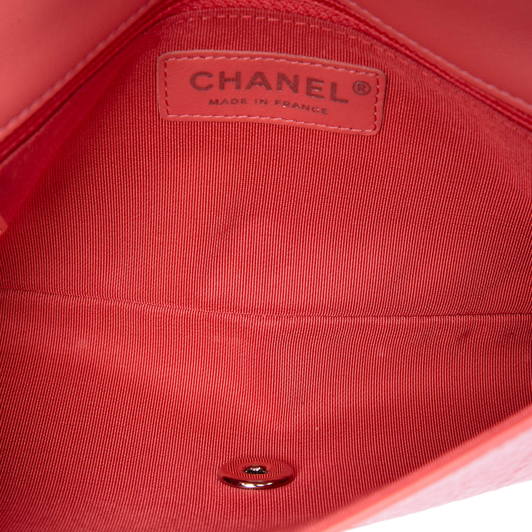 Chanel Matelassé Froissé Bi Vintage Rabat intégral Petit Cuir de veau Rose