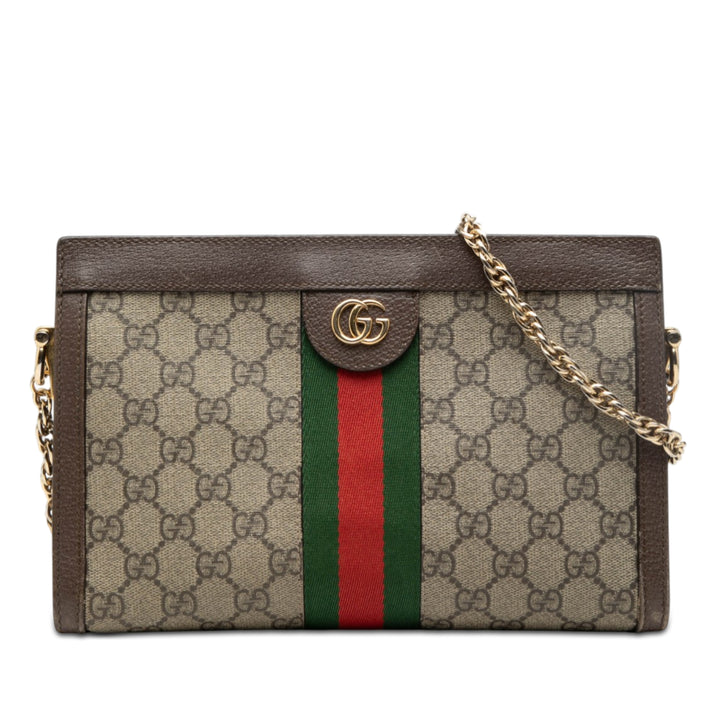 Gucci Small GG Supreme Web Ophidia Chain Sac porté croisé