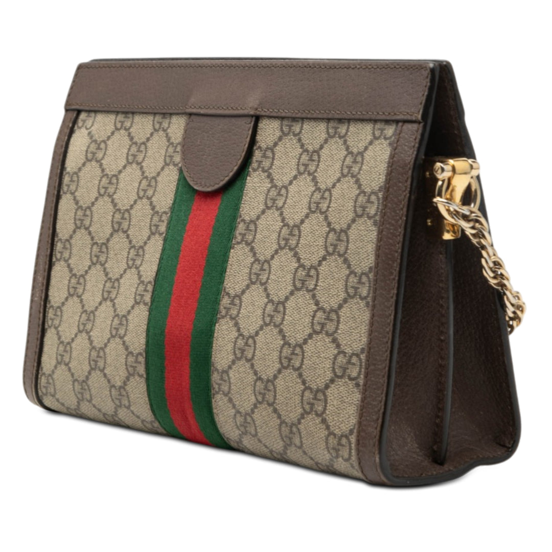 Gucci Small GG Supreme Web Ophidia Chain Sac porté croisé
