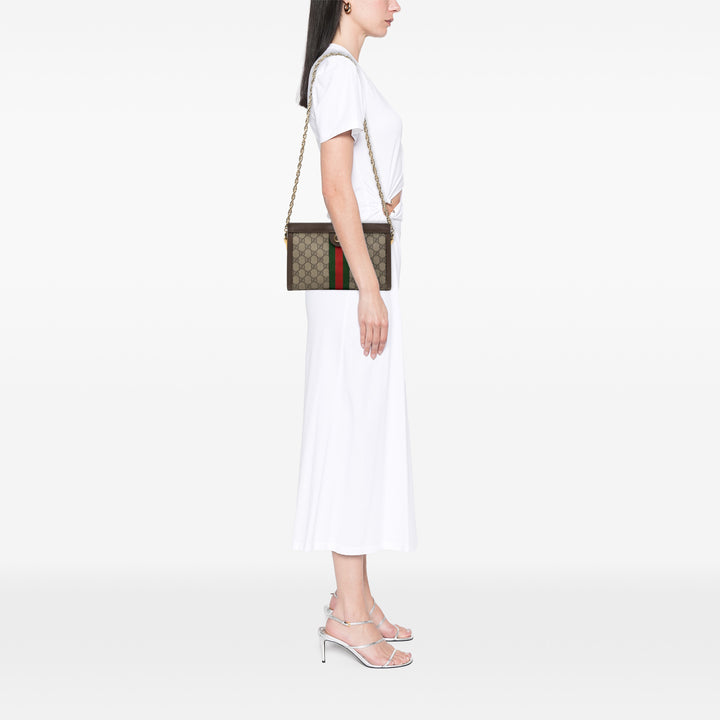 Gucci Small GG Supreme Web Ophidia Chain Sac porté croisé