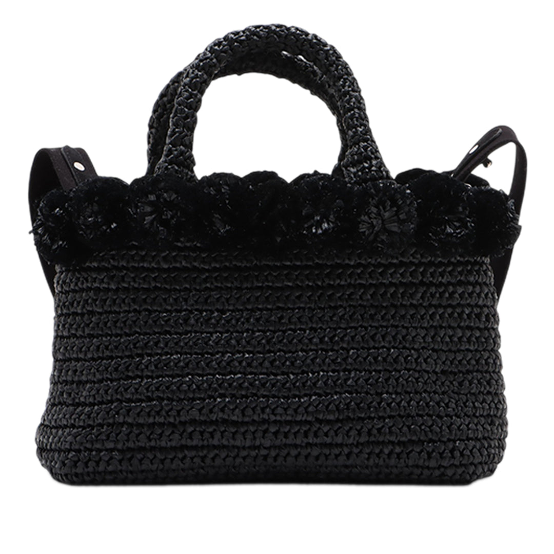 Prada Small Raffia Pompom Sac