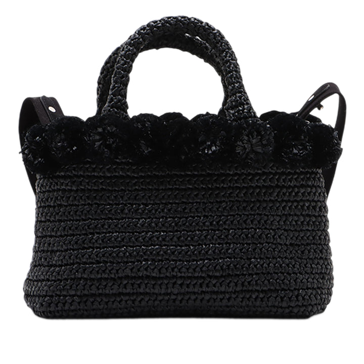 Prada Small Raffia Pompom Sac