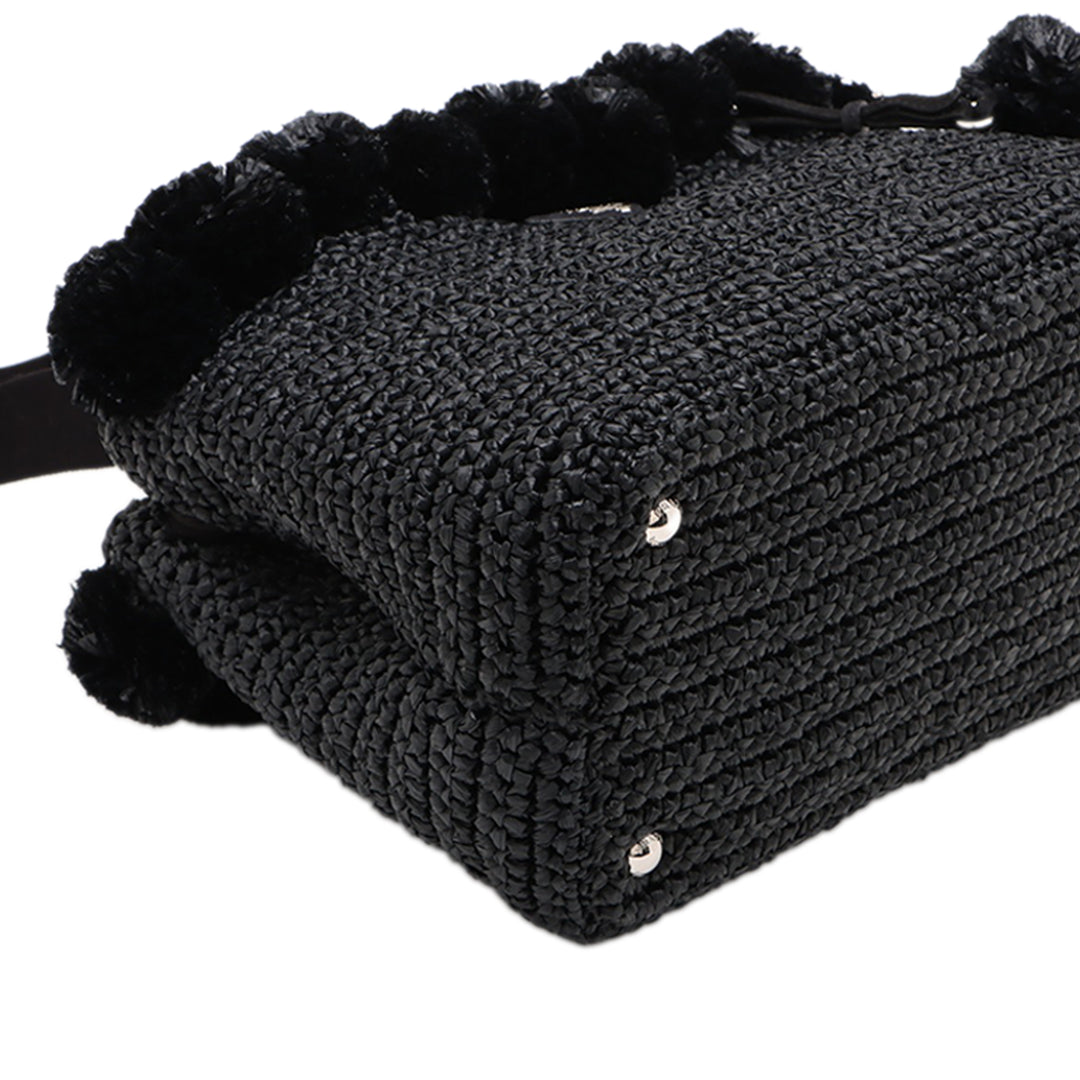 Prada Small Raffia Pompom Sac
