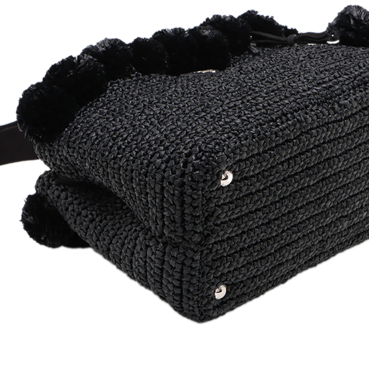 Prada Small Raffia Pompom Sac