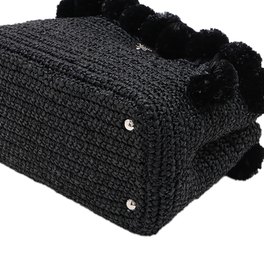 Prada Small Raffia Pompom Sac