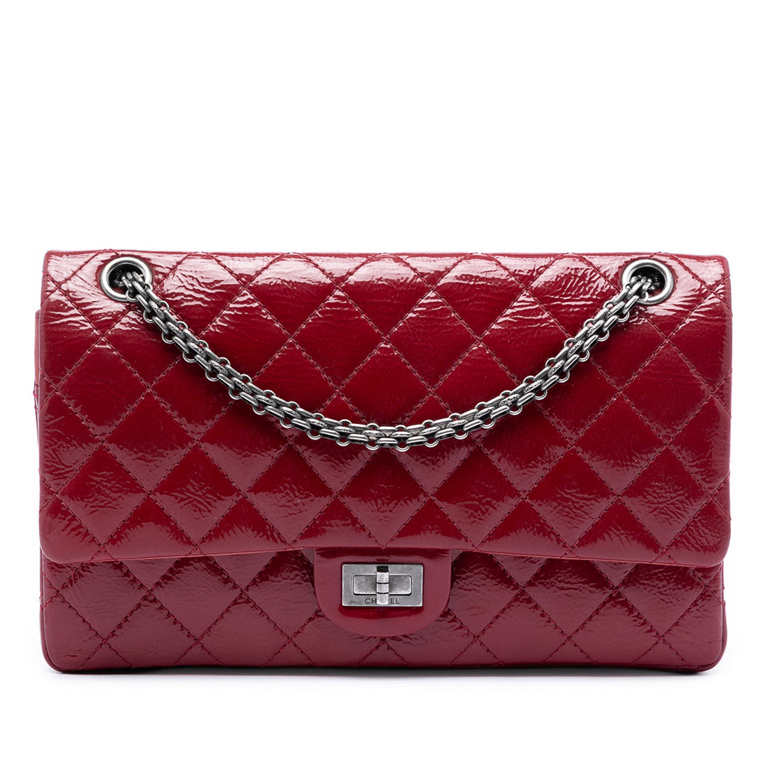 Chanel Matelassé froissé Cuir verni Reissue 2.55 Double rabat 226