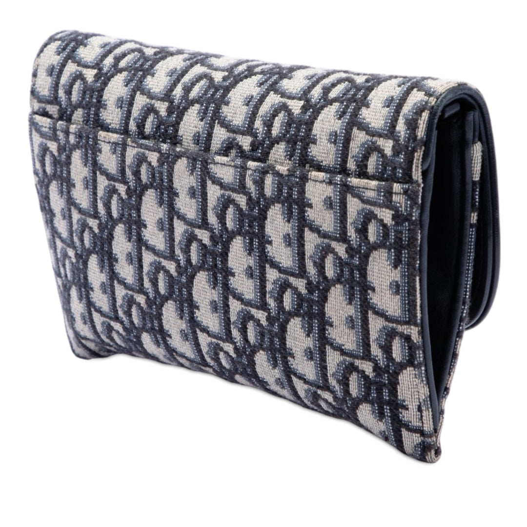 Dior Oblique Toile Saddle Wallet on Chain