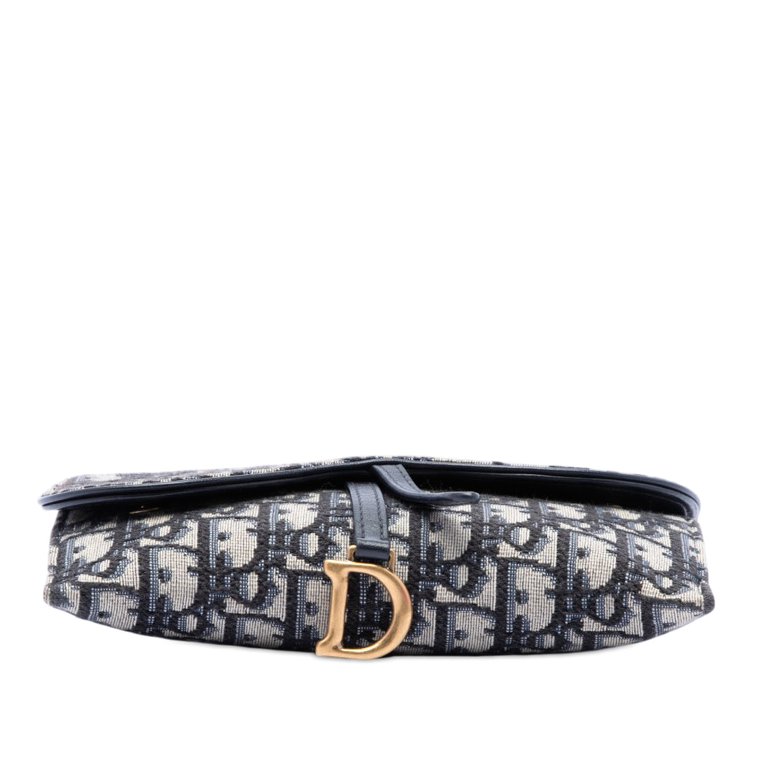 Dior Oblique Toile Saddle Wallet on Chain