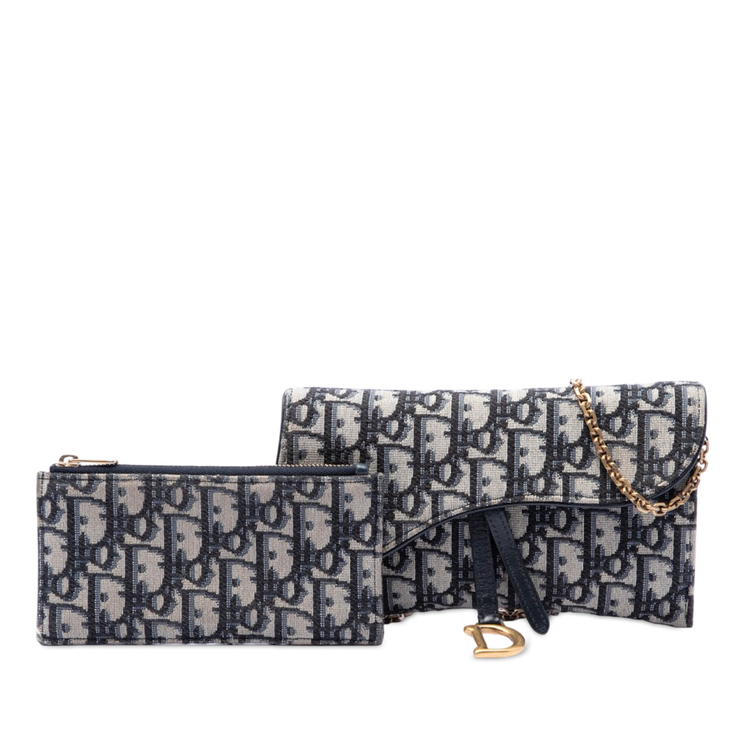 Dior Oblique Toile Saddle Wallet on Chain