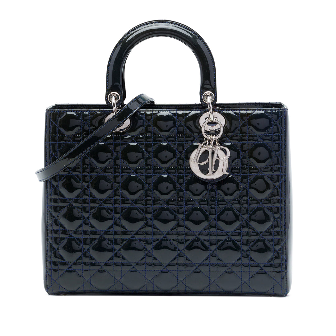 Dior Lady Dior Cannage Grand Bleu – vue principale – GABY PARIS