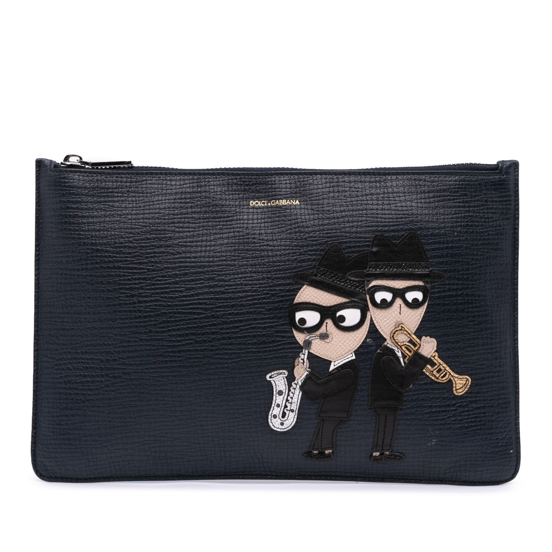 Dolce & Gabbana Cuir DG Family Patch Zip Pochette