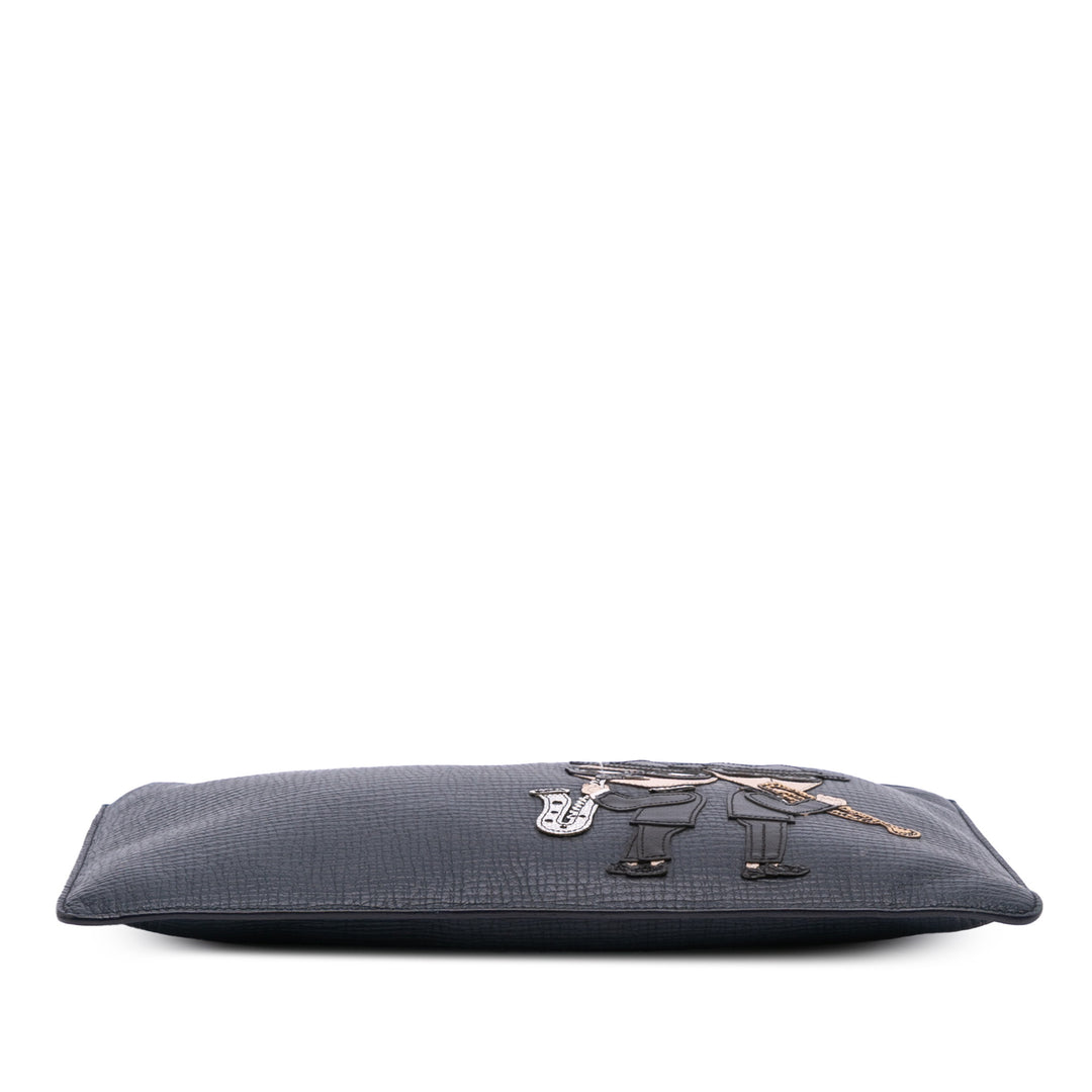 Dolce & Gabbana Cuir DG Family Patch Zip Pochette