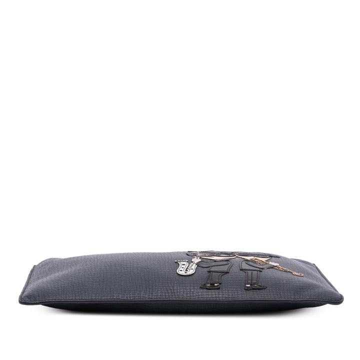 Dolce & Gabbana Cuir DG Family Patch Zip Pochette