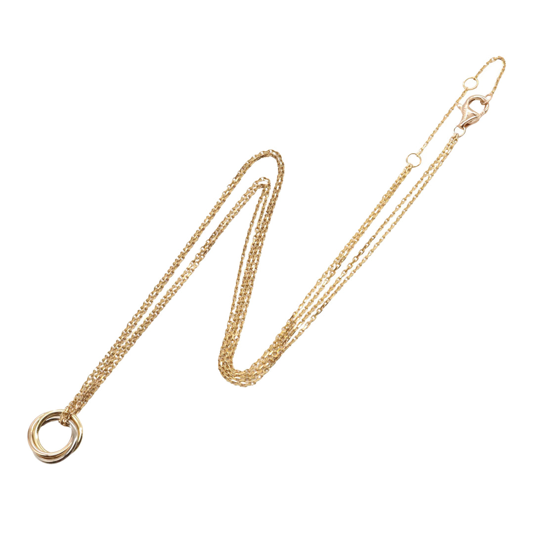 Tricolor 18K Gold Mini Trinity Pendant Necklace Multi - Gaby Paris