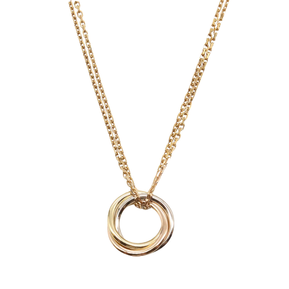Tricolor 18K Gold Mini Trinity Pendant Necklace Multi - Gaby Paris
