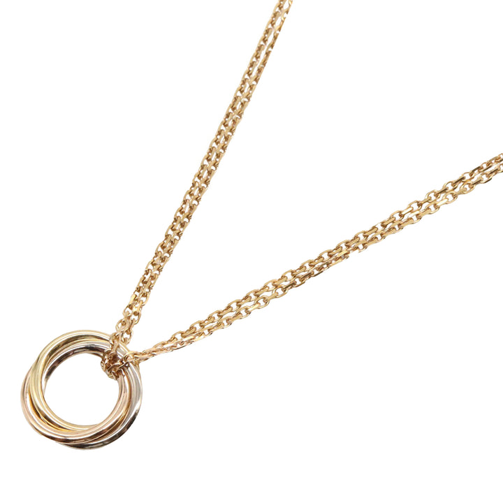 Tricolor 18K Gold Mini Trinity Pendant Necklace Multi - Gaby Paris