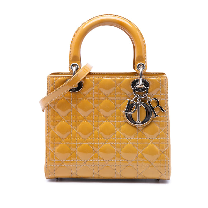 Dior Medium Cuir verni Cannage Lady Dior