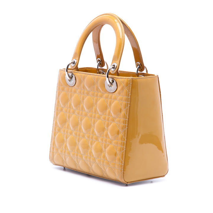 Dior Medium Cuir verni Cannage Lady Dior