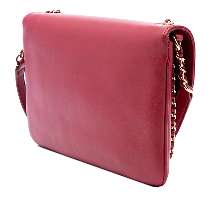 Chanel Sac à main Matelassé CC Unchained à rabat Cuir d'agneau Rouge – vue 2 – GABY PARIS