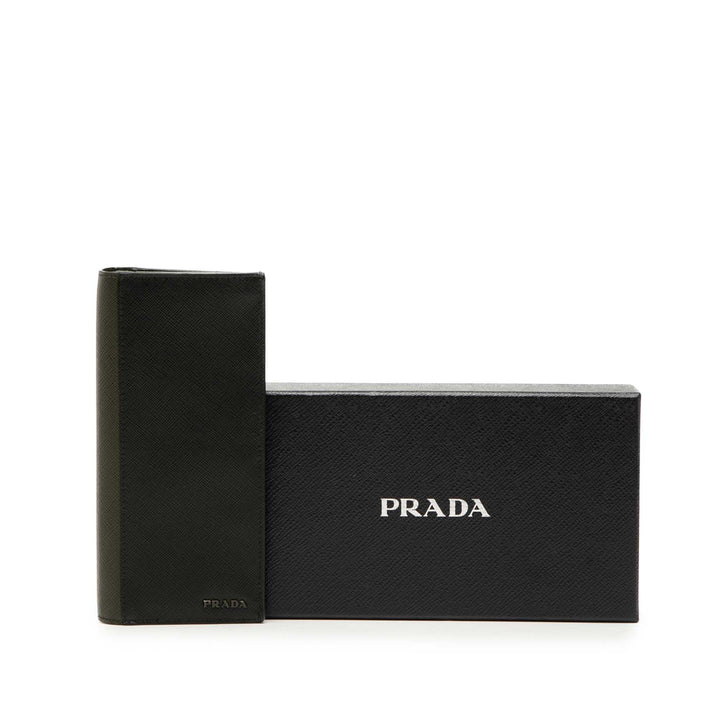 Prada Bicolor Saffiano Bifold Portefeuille long