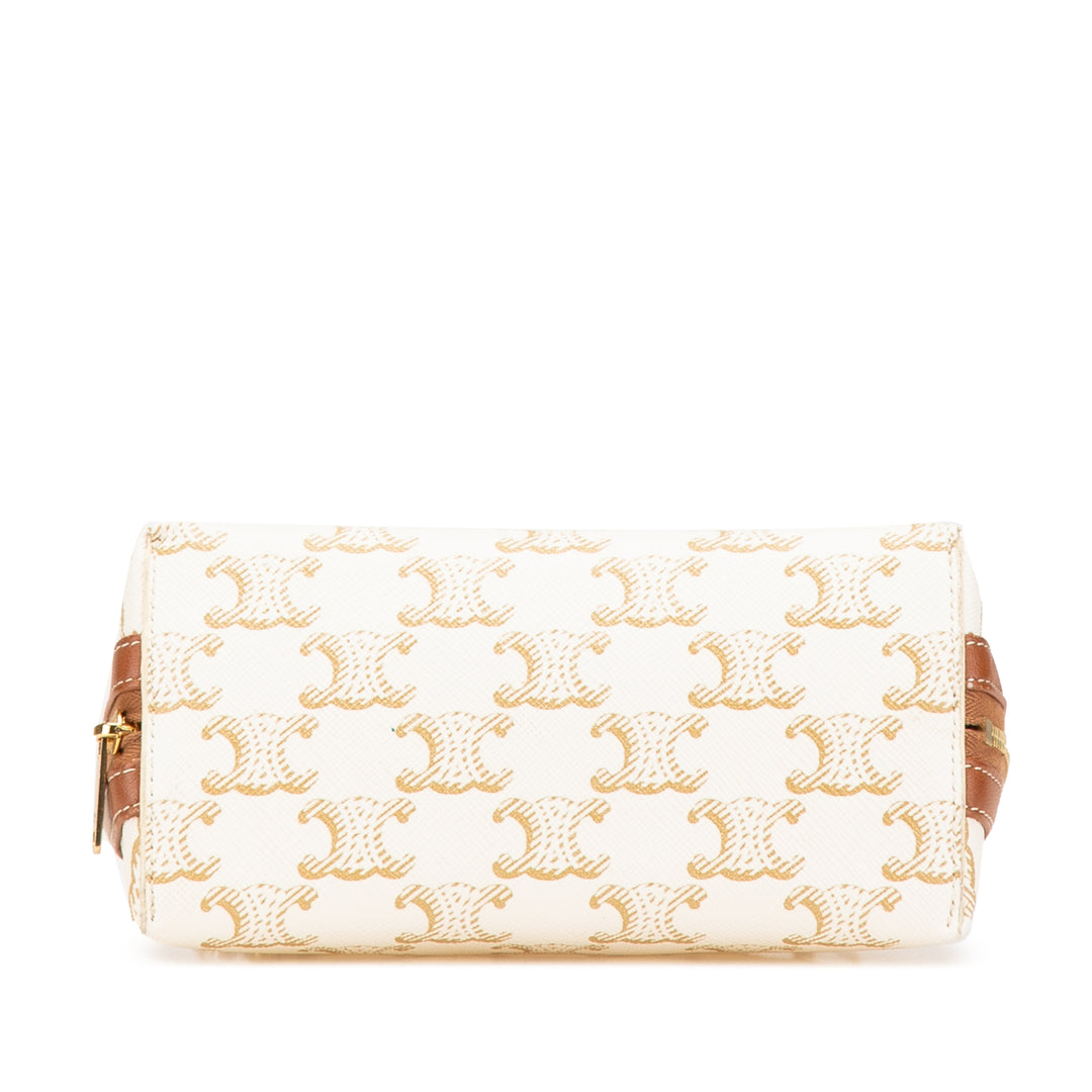 Celine Triomphe Coated Toile Pochette avec chaîne