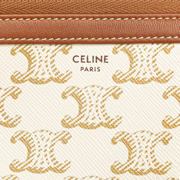 Celine Triomphe Coated Toile Pochette avec chaîne