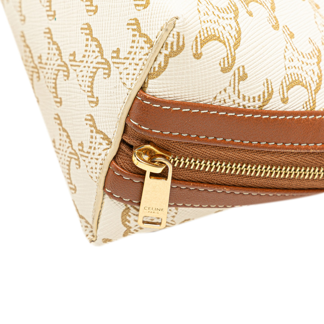 Celine Triomphe Coated Toile Pochette avec chaîne