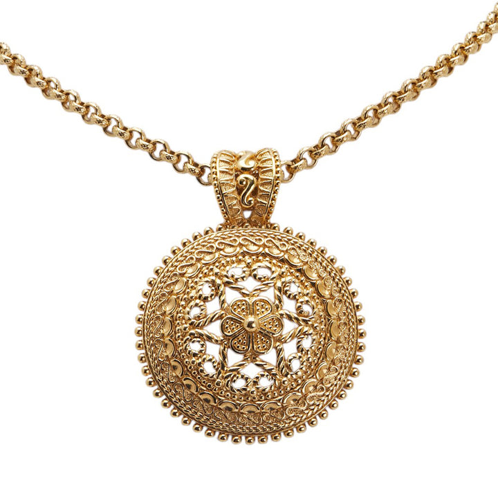 Dior Doré Plated Filigree Pendant Collier Doré